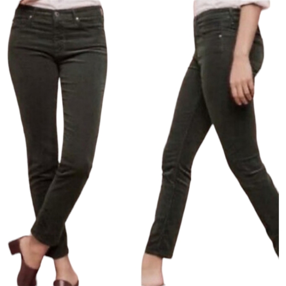 Ag Adriano Goldschmied The Stevie Ankle Slim Straight velvet jeans size 31 - Picture 1 of 13